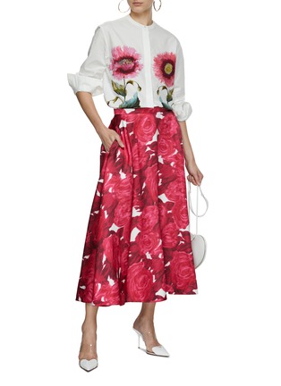 模特儿示范图 - 点击放大 - GIAMBATTISTA VALLI - 花卉印花圆领上衣