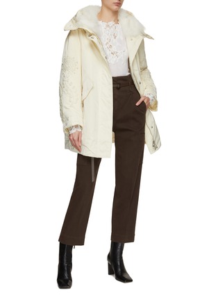 模特儿示范图 - 点击放大 - ERMANNO SCERVINO - 蕾丝拼接针织衫