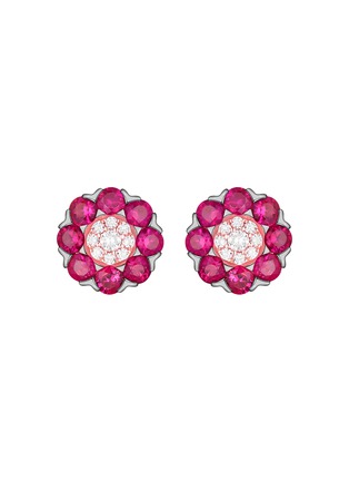 首图 - 点击放大 - LC COLLECTION JEWELLERY - Diamond Ruby 18K Rose Gold Earrings