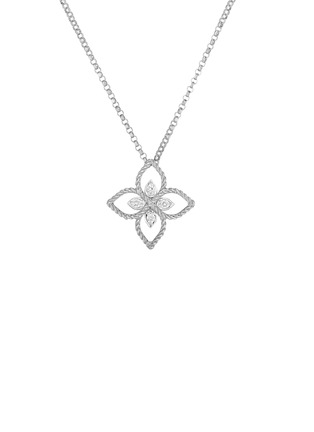 首图 - 点击放大 - ROBERTO COIN - PRINCESS FLOWER DUBAI 钻石点缀花卉造型 18K 白金项链