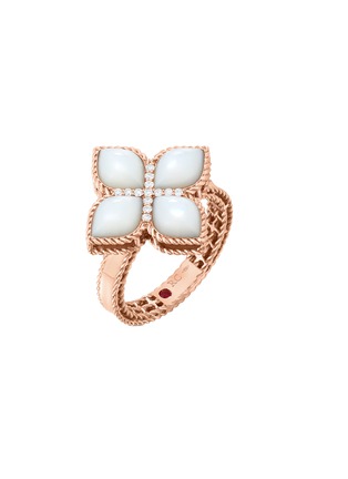 首图 - 点击放大 - ROBERTO COIN - Princess Flower Diamond Mother of Pearl Ruby 18K Rose Gold Ring — 13mm