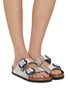 模特儿示范图 - 点击放大 - BIRKENSTOCK - Arizona 金属感搭扣凉鞋