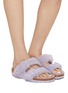 模特儿示范图 - 点击放大 - BIRKENSTOCK - ARIZONA 绒面双带凉鞋