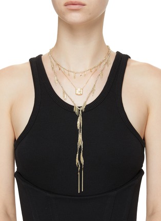 模特儿示范图 - 点击放大 - MARIE LAURE CHAMOREL - N° 607 水晶饰纯银项链