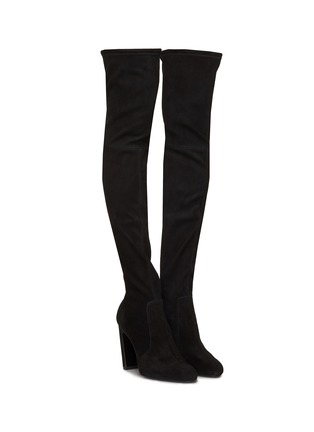 细节 - 点击放大 - STUART WEITZMAN - 100 弹力绒面真皮过膝长靴