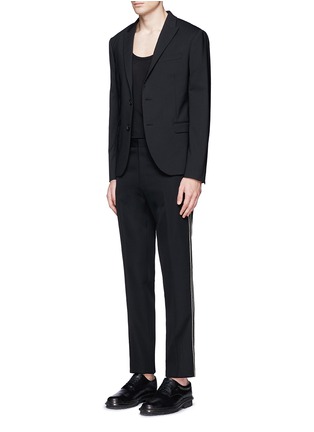 模特儿示范图 - 点击放大 - GIVENCHY - 链条缀饰羊毛西服长裤