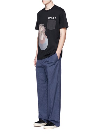 模特儿示范图 - 点击放大 - GIVENCHY - 耶稣头像刺绣纯棉T恤