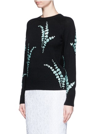 正面 -点击放大 - DRIES VAN NOTEN - 亮片花卉造型羊绒针织衫
