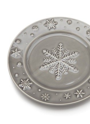 细节 –点击放大 - BORDALLO PINHEIRO - SNOWFLAKES 陶瓷水果盘 — 灰色