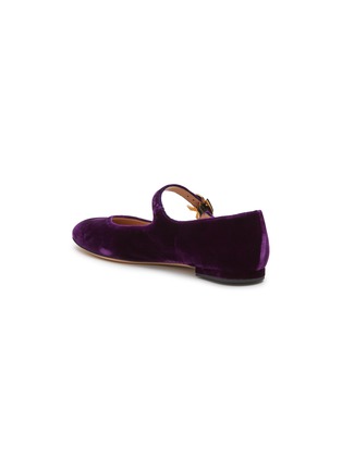  - GIANVITO ROSSI - 圆头丝绒玛丽珍平底鞋
