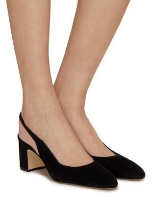 模特儿示范图 - 点击放大 - PEDDER RED - 60 MADELYN 麂皮绕踝高跟鞋