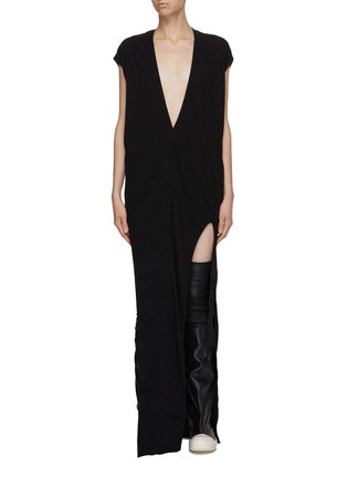 首图 - 点击放大 - RICK OWENS DRKSHDW - V 领侧开衩连衣裙