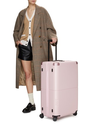 细节 –点击放大 - JULY - Checked Plus Suitcase — Blush Pink