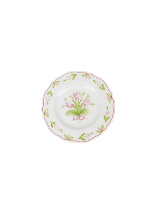 Main View - 点击放大 - BOURG-JOLY MALICORNE - Feston Hand Painted Antique Fleurs 94 Cake Plate — Pink/Green