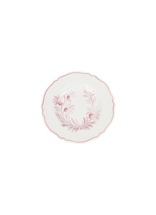 Main View - 点击放大 - BOURG-JOLY MALICORNE - Feston Hand Painted Antique Fleurs 87 Cake Plate — Pink Monochrome