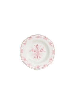 Main View - 点击放大 - BOURG-JOLY MALICORNE - Feston Hand Painted Antique Fleurs 94 Cake Plate — Pink Monochrome