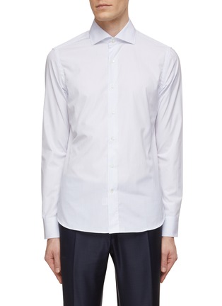 首图 - 点击放大 - CANALI - Dotted Line Cotton Shirt