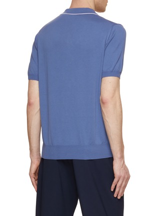 背面 - 点击放大 - CANALI - Contrast Trim Cotton Polo Shirt