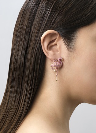细节 - 点击放大 - MIO HARUTAKA - Flamingo 18K Rose Gold Diamond Pink Sapphire Single Earring