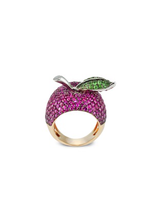 首图 - 点击放大 - MIO HARUTAKA - Apple 18K Rose and White Gold Ruby and Green Garnet Ring
