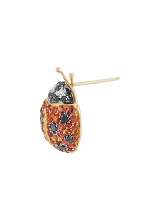 细节 - 点击放大 - MIO HARUTAKA - Ladybird 18K Rose White Gold Orange Sapphire Black Diamond Single Earring