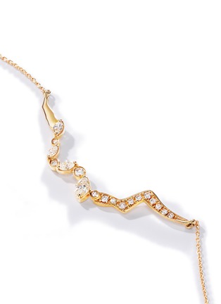 细节 - 点击放大 - MILAMORE - Kintsugi Float Pavé Diamond 18K Gold Necklace — 45cm