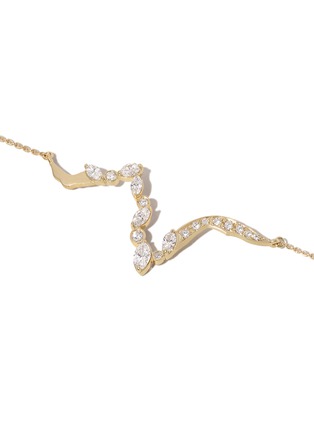 细节 - 点击放大 - MILAMORE - Kintsugi Victoria Float Pavé Diamond 18K Gold Necklace — 45cm