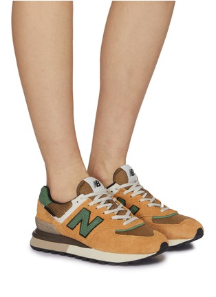 模特儿示范图 - 点击放大 - NEW BALANCE - 574LG 低帮系带运动鞋