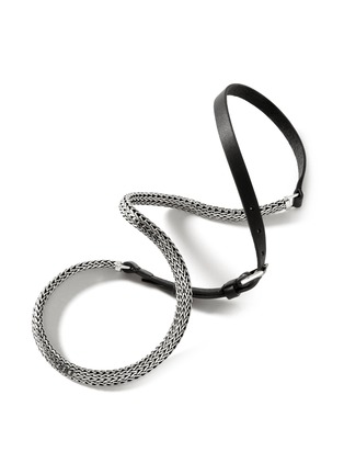 细节 - 点击放大 - JOHN HARDY - Classic Chain Sterling Silver Leather Triple Wrap Bracelet — Size UL
