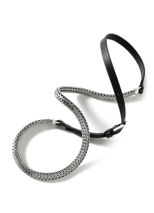 细节 - 点击放大 - JOHN HARDY - Classic Chain Sterling Silver Leather Triple Wrap Bracelet — Size UM