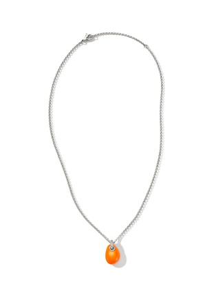 首图 - 点击放大 - JOHN HARDY - Classic Chain Diamond Neon Orange Pebble Pendant Sterling Silver Necklace — Size 16-18