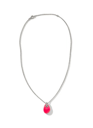 首图 - 点击放大 - JOHN HARDY - Classic Chain Diamond Neon Pink Pebble Pendant Necklace — Size 16-18