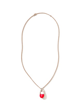首图 - 点击放大 - JOHN HARDY - Classic Chain Diamond Neon Pink Pebble Pendant Sterling Silver Necklace — Size 22-24
