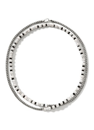细节 - 点击放大 - JOHN HARDY - Colorblock Pearl Onyx Hematite Sterling Silver Slim Chain Necklace — Size 36