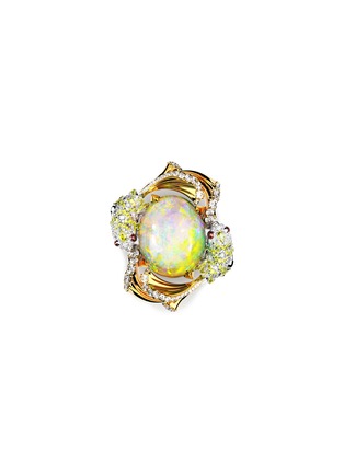 首图 - 点击放大 - MING SONG HAUTE JOAILLERIE - GALAXY SELVA 14K 黄金钻石珍珠猫眼石戒指
