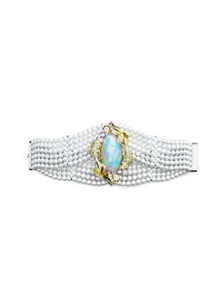 首图 - 点击放大 - MING SONG HAUTE JOAILLERIE - GALAXY SELVA 14K 金钻石珍珠猫眼石红宝石手链
