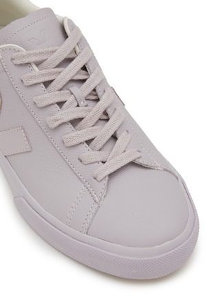 细节 - 点击放大 - VEJA - CAMPO V 字拼贴系带真皮运动鞋