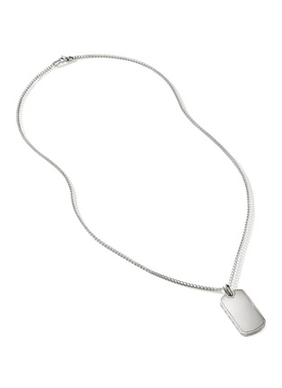 细节 - 点击放大 - JOHN HARDY - Onyx Sterling Silver Dog Tag Pendant 2mm Chain Necklace — Size 24