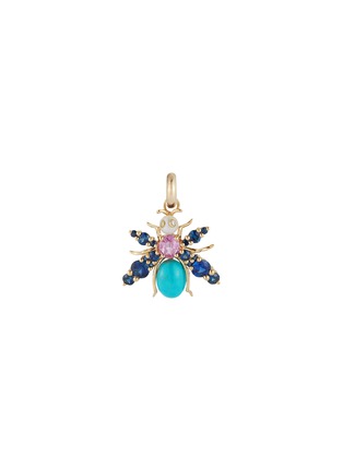 首图 - 点击放大 - STORROW JEWELRY - Beatrice Bee 14K Gold Blue Sapphire Pearl Charm