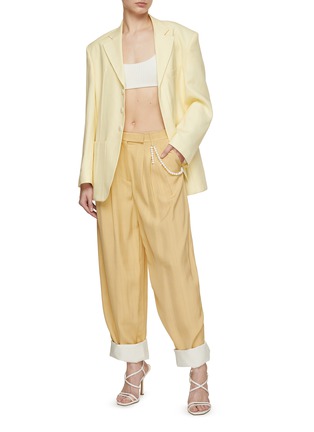 模特儿示范图 - 点击放大 - NACKIYÉ - Aga Peg Leg Fold Up Cuff Pants