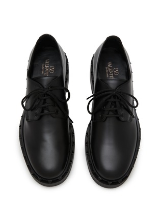 细节 - 点击放大 - VALENTINO GARAVANI - Leather M-Way Rockstud Derby Shoes