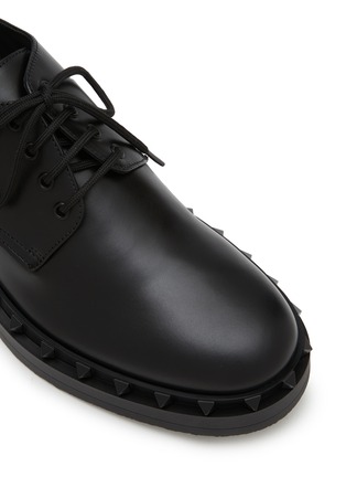 细节 - 点击放大 - VALENTINO GARAVANI - Leather M-Way Rockstud Derby Shoes