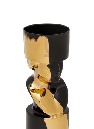 细节 –点击放大 - GINORI 1735 - La Compagnia di Caterina Il Letterato Candleholder — Charcoal/Gold