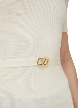  - VALENTINO GARAVANI - Crewneck Logo Belted Wool Knit Top