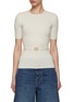 首图 - 点击放大 - VALENTINO GARAVANI - Crewneck Logo Belted Wool Knit Top
