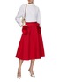 模特儿示范图 - 点击放大 - VALENTINO GARAVANI - Rosette Crepe Midi Skirt