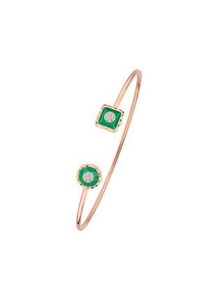 首图 - 点击放大 - KORLOFF - Saint-Petersbourg Rose Gold Diamond Green Agate Bangle — Size 16