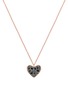 首图 - 点击放大 - KORLOFF - Korlove 18K Rose Gold Black Diamond Heart Pendant Necklace