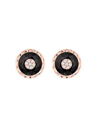 首图 - 点击放大 - KORLOFF - Saint-Petersbourg 18K Rose Gold Diamond Black Onyx Stud Earrings