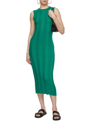 模特儿示范图 - 点击放大 - ELECTRIC & ROSE - DENA 条纹直筒连衣裙